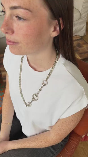 Hermès Sautoir Mors in Silver 73.00 cm