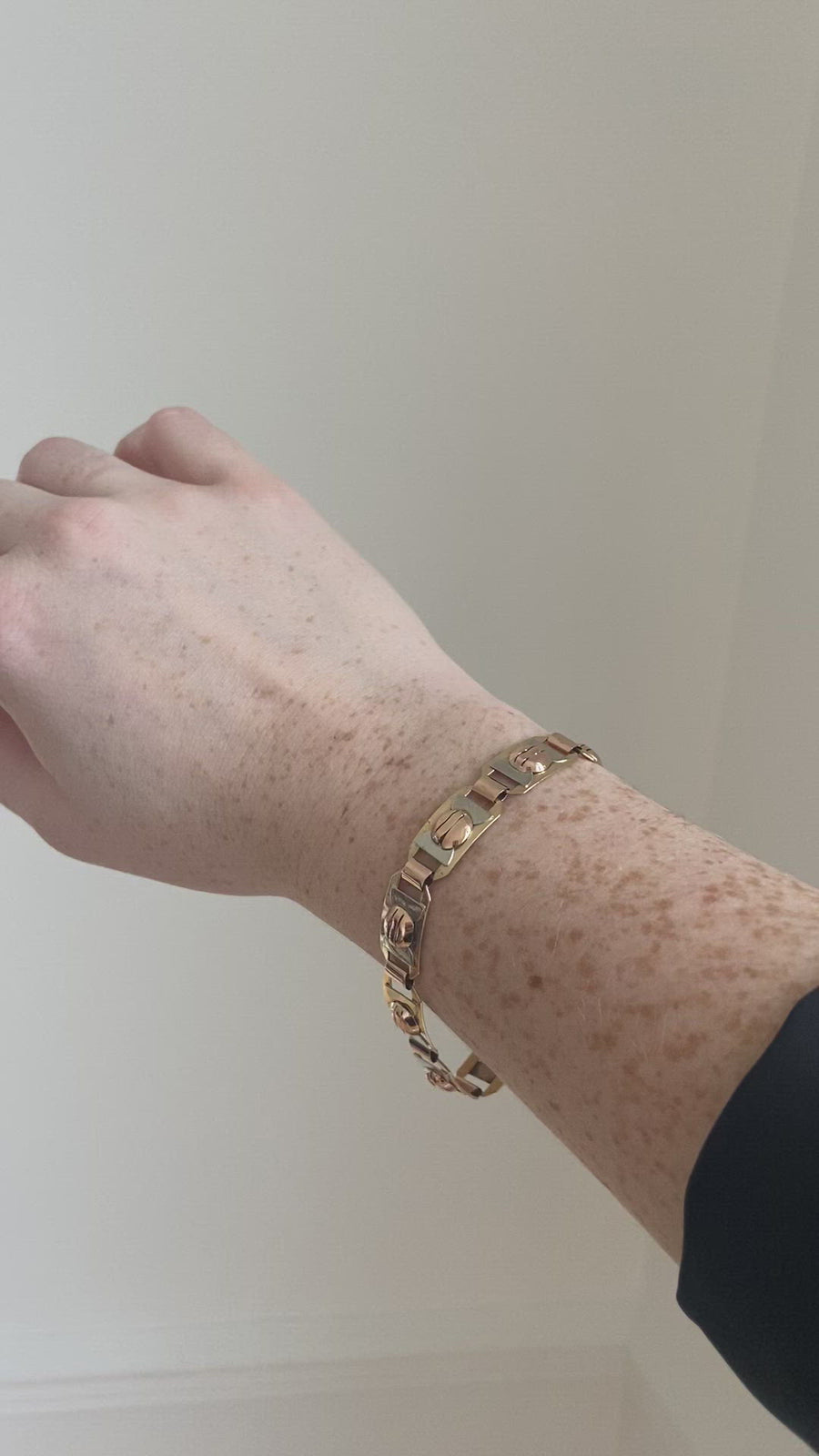 Art Deco three gold bracelet