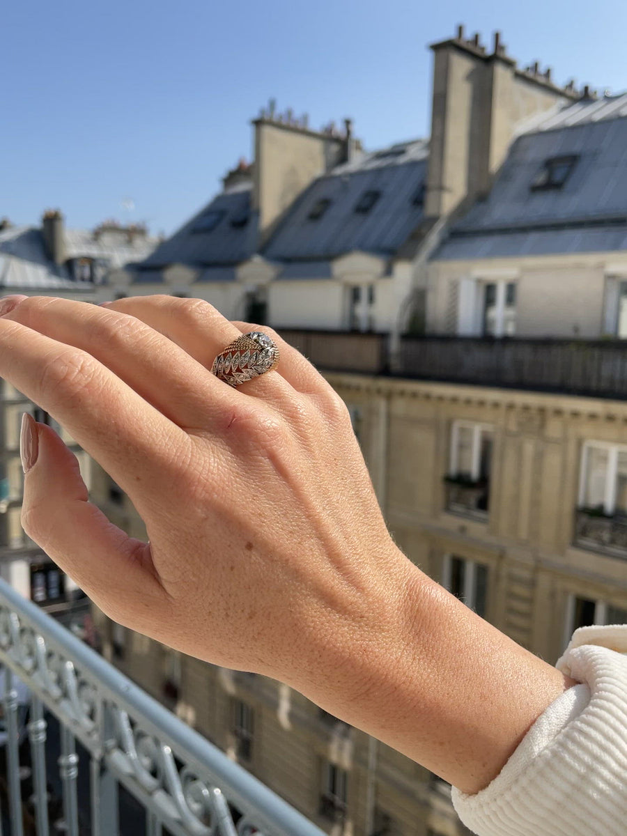 Vintage Dome ring with diamonds