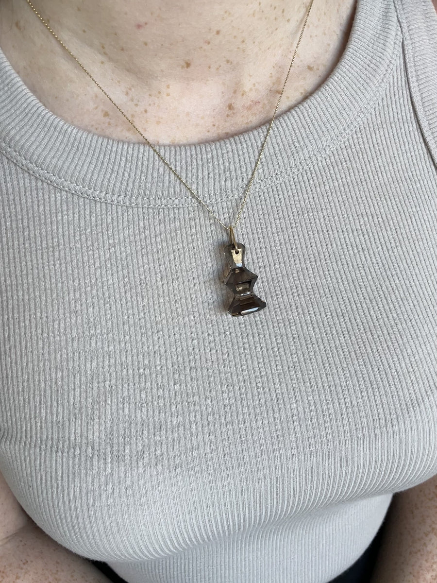 Pendant cachet smoked quartz