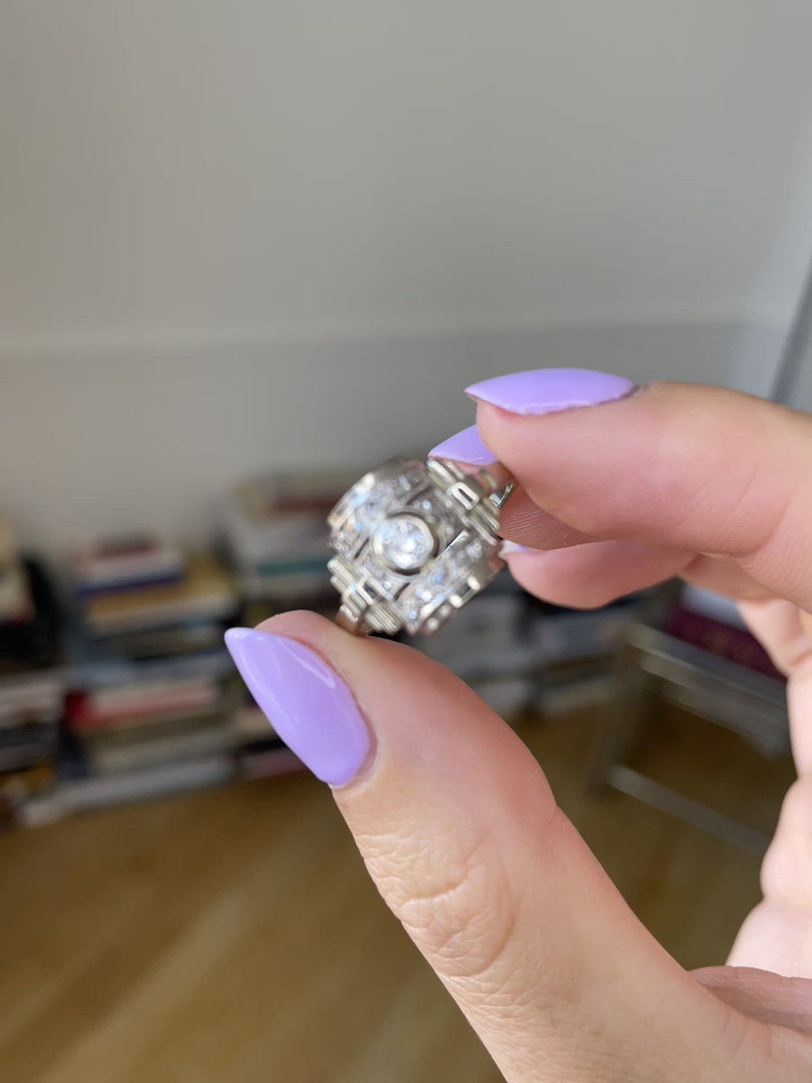 Art Deco diamond dome ring