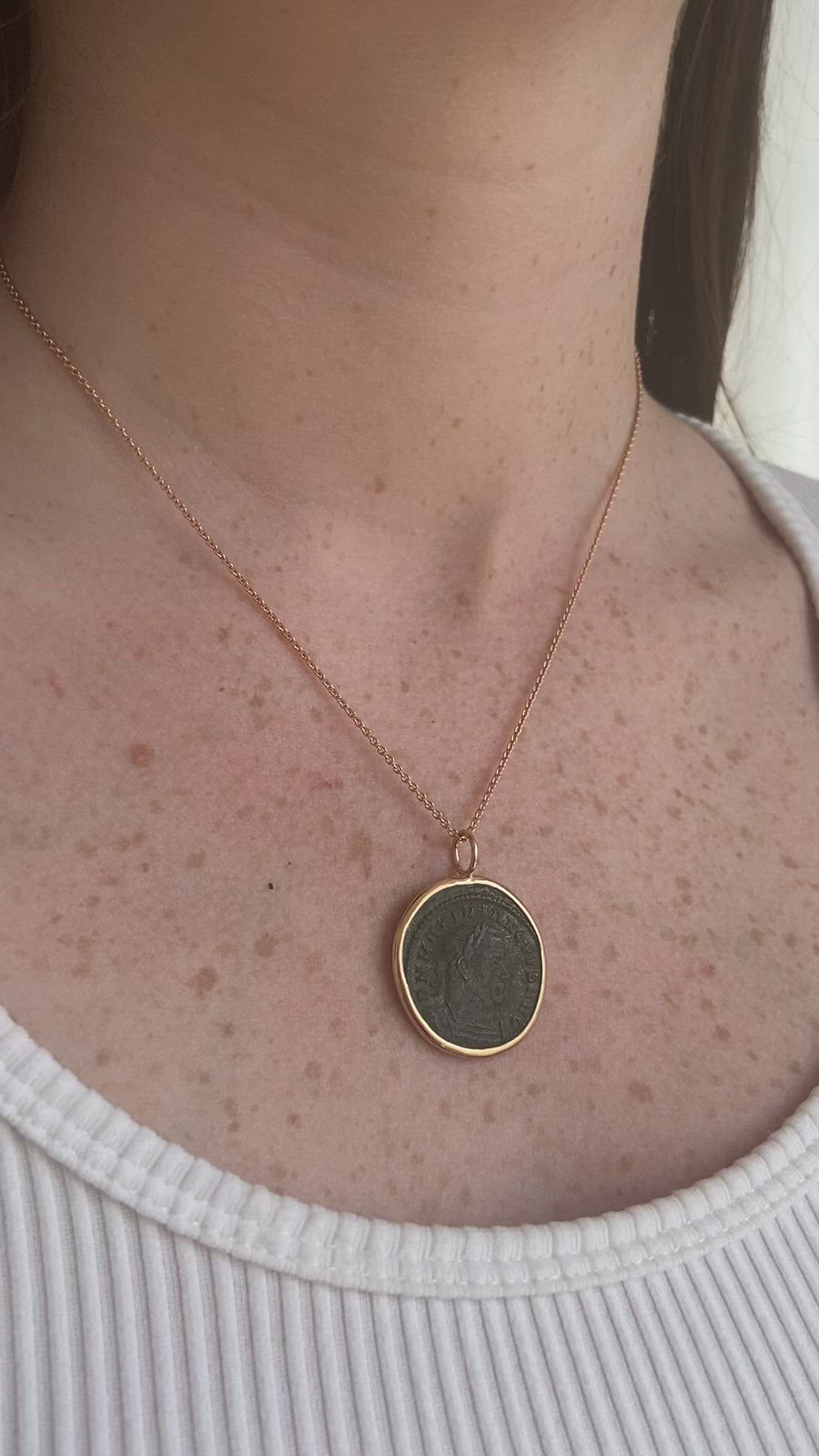Pendant necklace Roman coin Maximian Hercules
