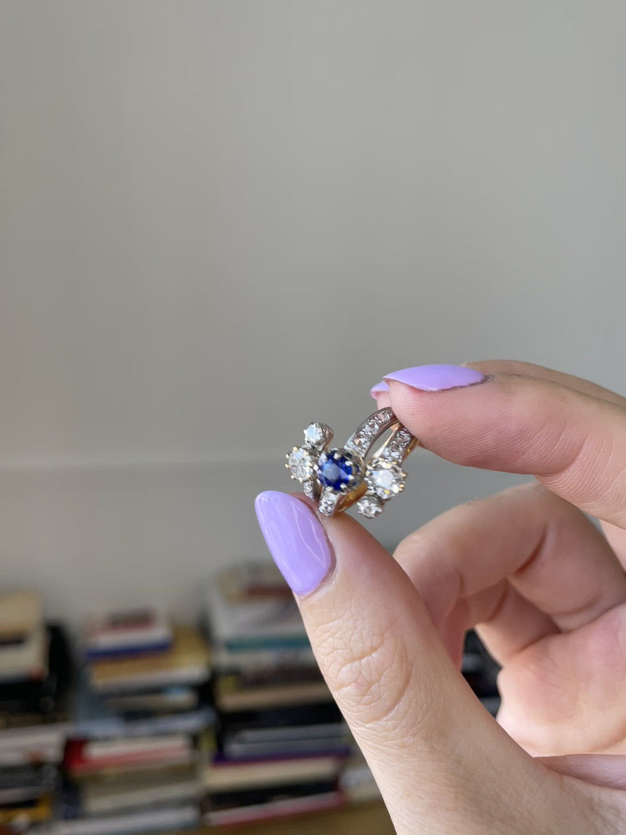 You and Me ring, sapphire and diamonds