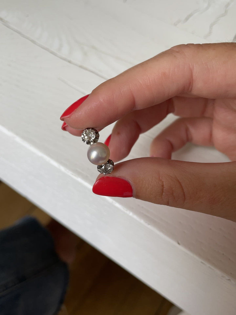 Art Deco pearl and diamond ring