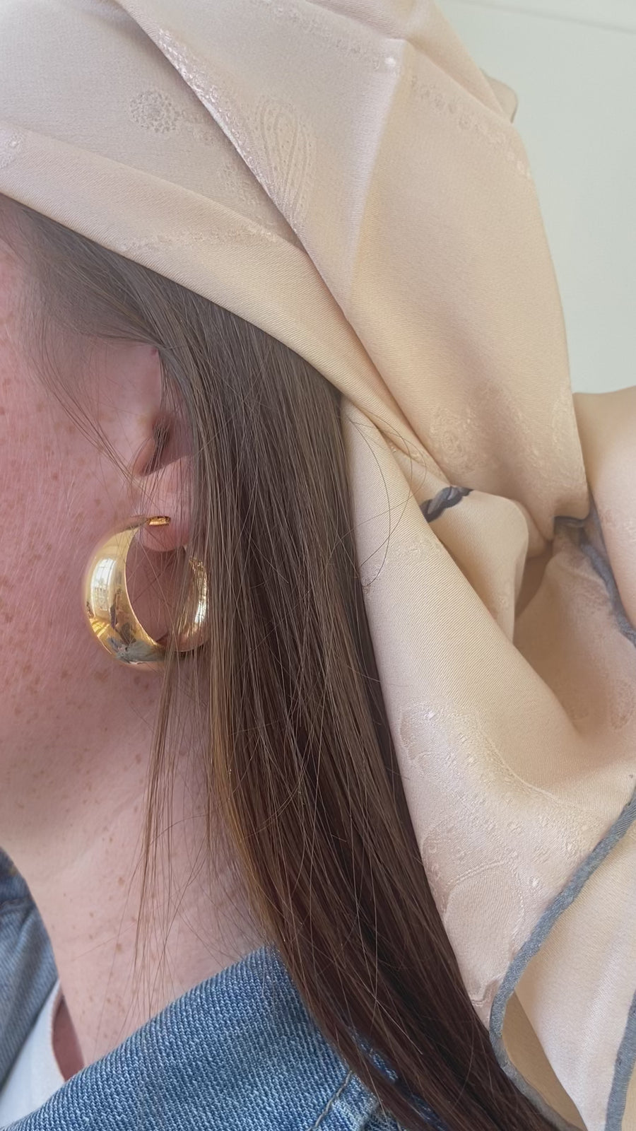Rose gold creole earrings
