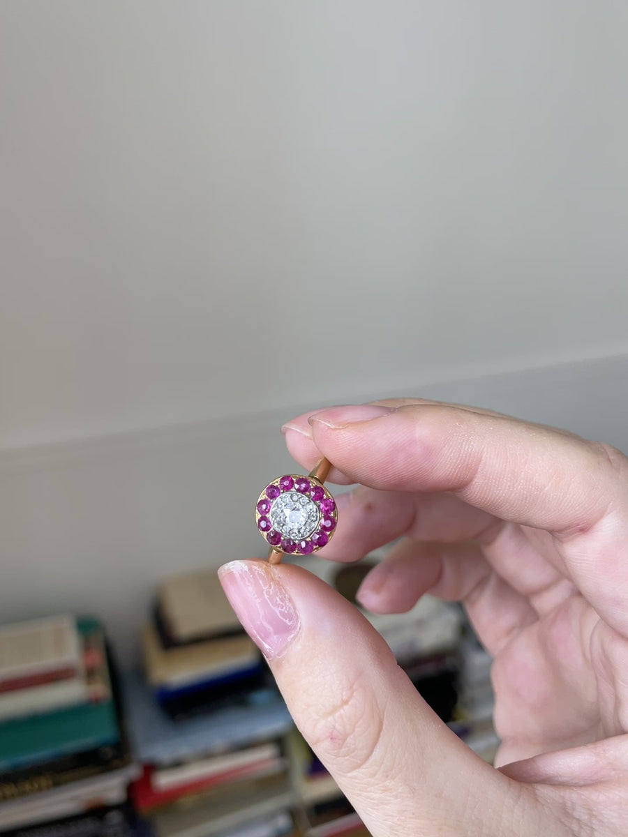 Target ring diamonds and rubies