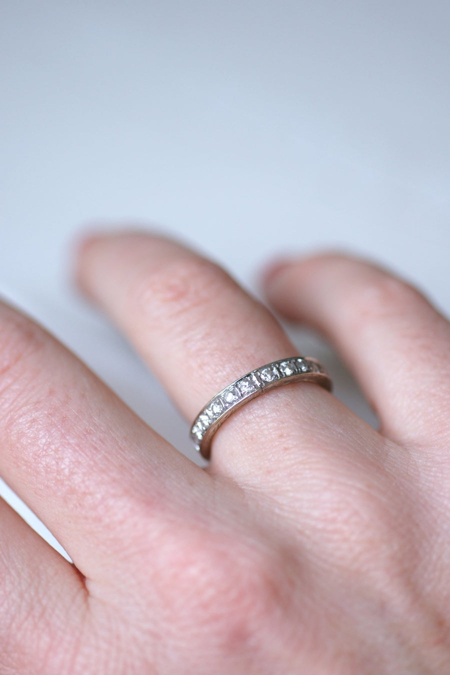 American Art Deco diamond wedding band - Penelope Gallery