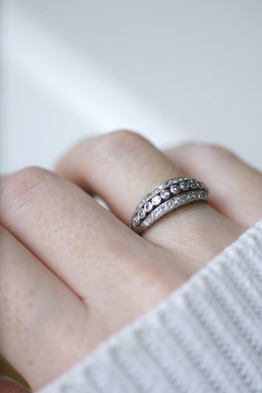 Art Deco Diamond Wedding Ring - Penelope Gallery