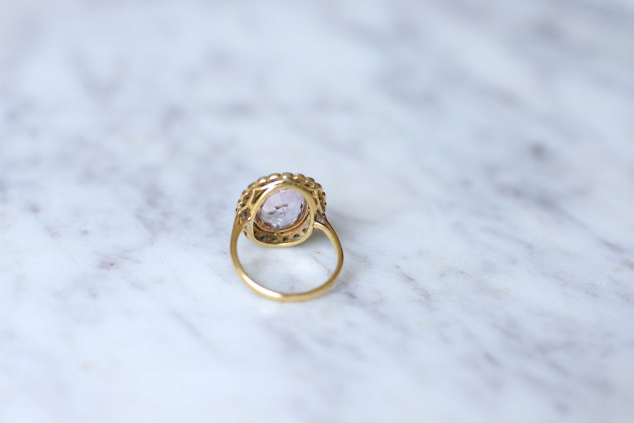 Antique amethyst ring with diamond setting - Penelope Gallery