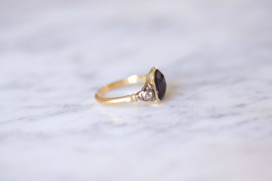 Antique glass paste and diamond ring - Galerie Pénélope