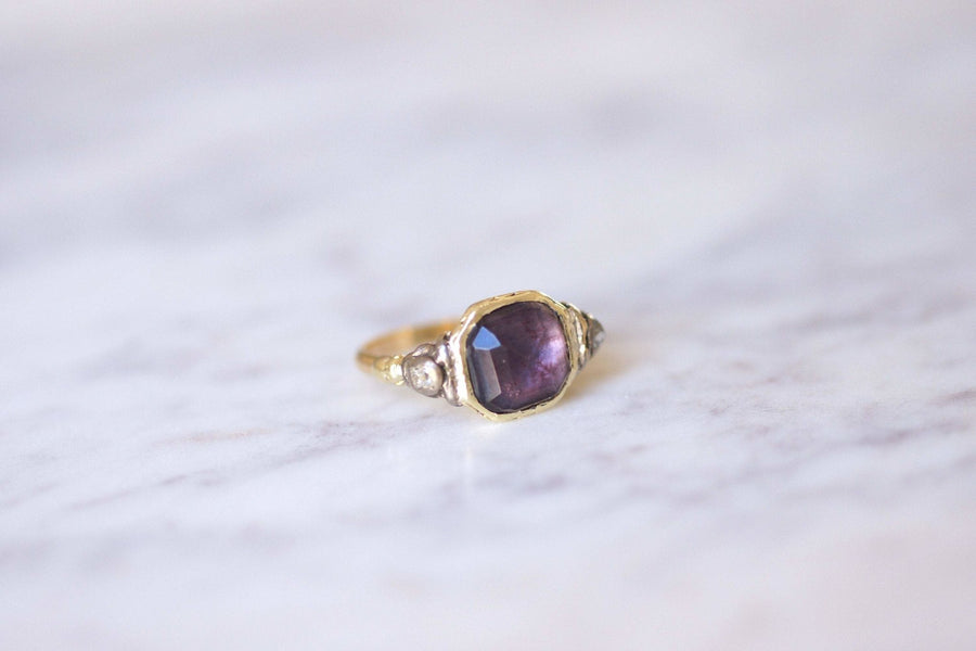 Antique glass paste and diamond ring - Galerie Pénélope