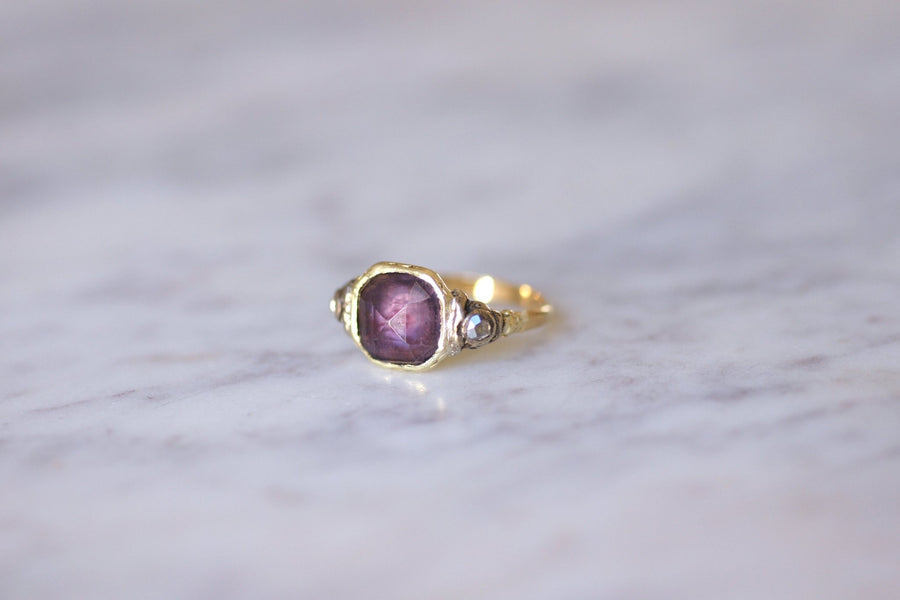 Antique glass paste and diamond ring - Galerie Pénélope