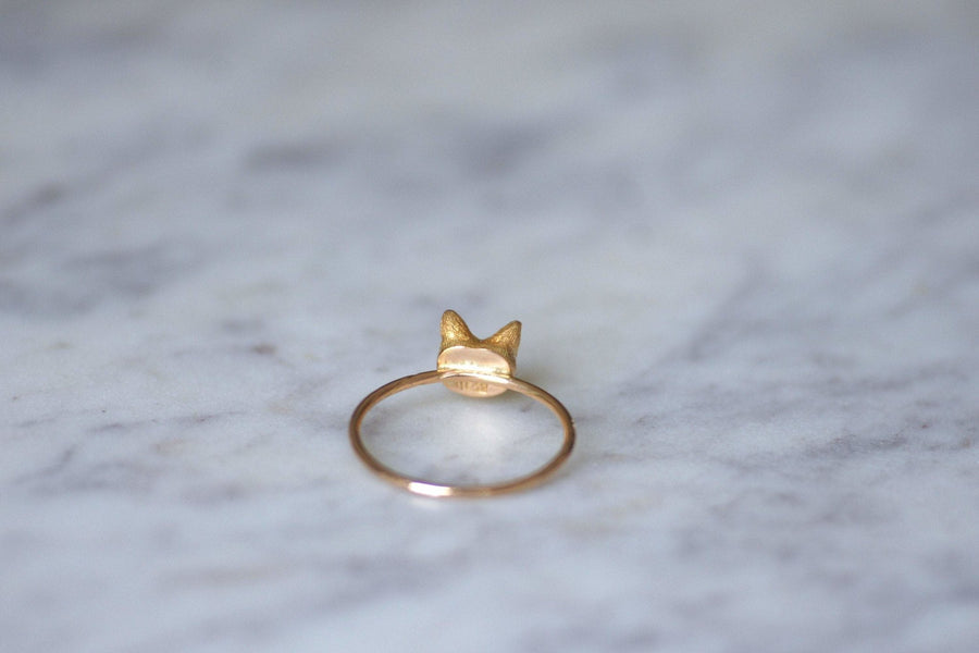 Antique gold fox head ring - Penelope Gallery