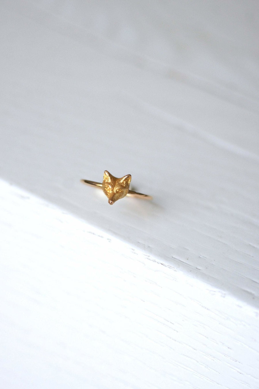 Antique gold fox head ring - Penelope Gallery