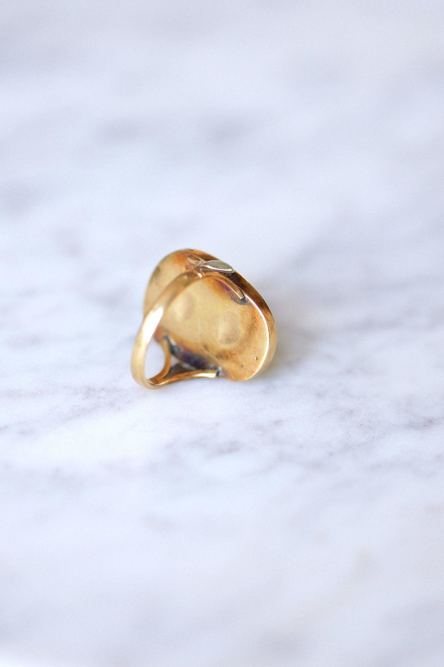 Antique turquoise intaglio ring engraved on gold - Galerie Pénélope
