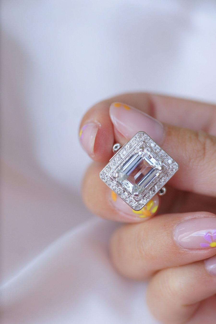Aquamarine and diamond Art Deco ring - Galerie Pénélope