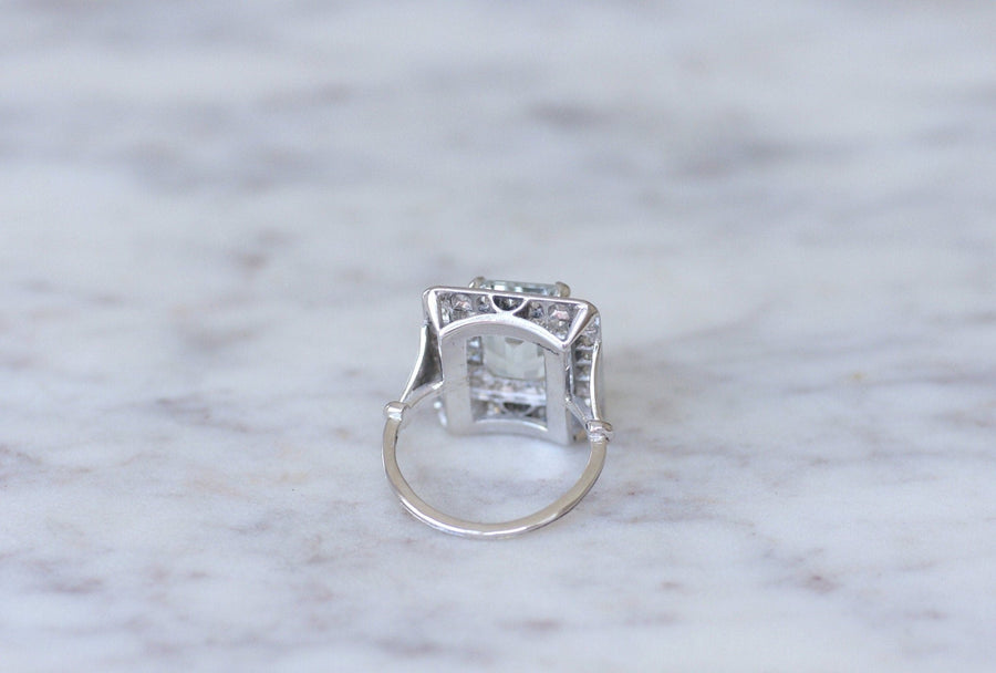 Aquamarine and diamond Art Deco ring - Galerie Pénélope