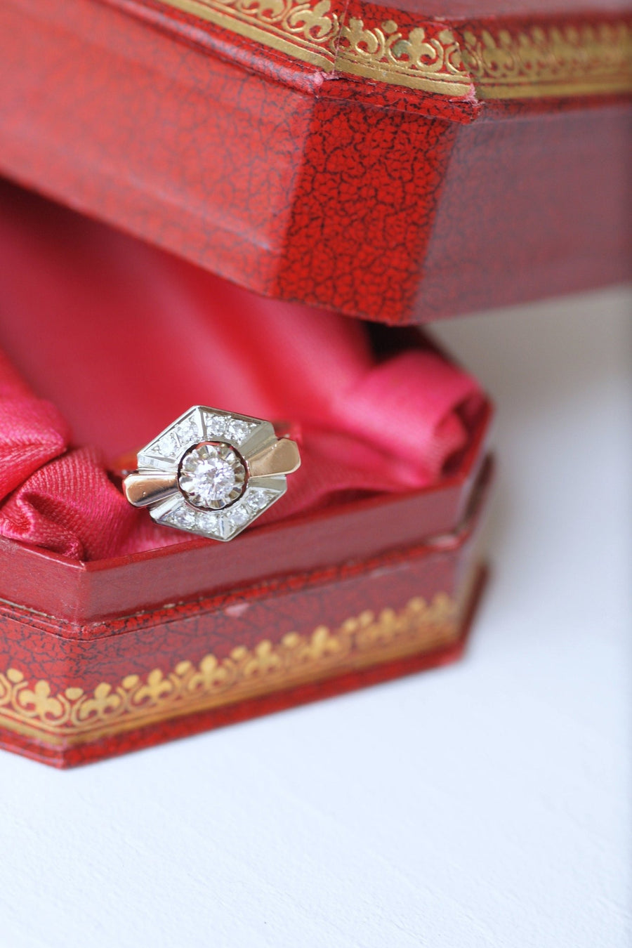 Art Deco two gold and diamond ring - Penelope Gallery