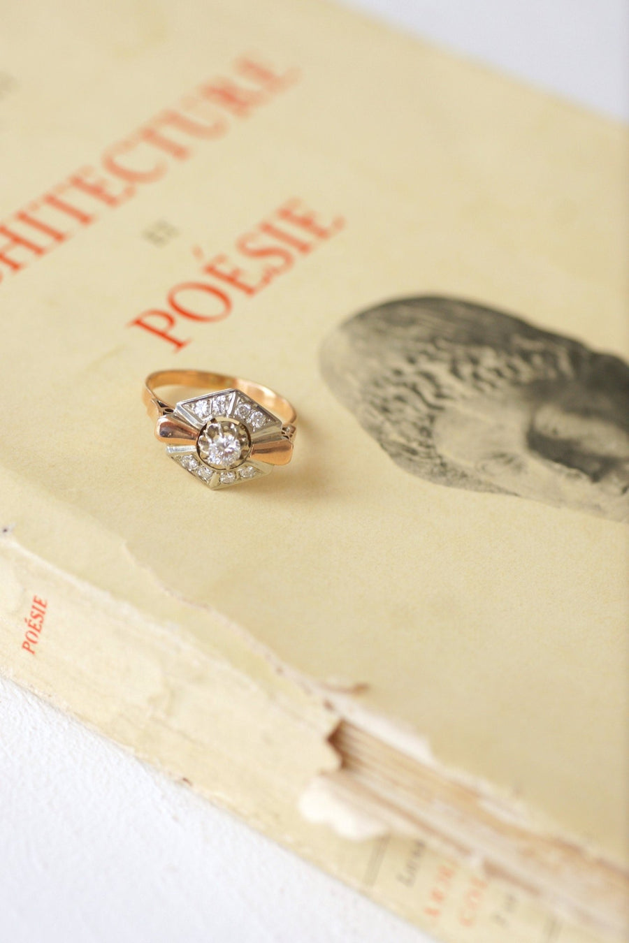 Art Deco two gold and diamond ring - Penelope Gallery