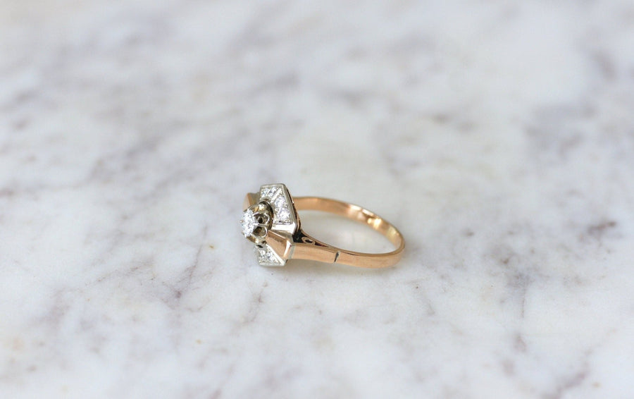 Art Deco two gold and diamond ring - Penelope Gallery