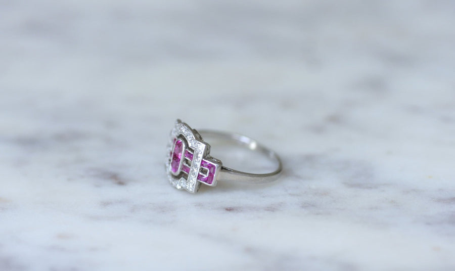 Art Deco diamond and ruby ring - Penelope Gallery