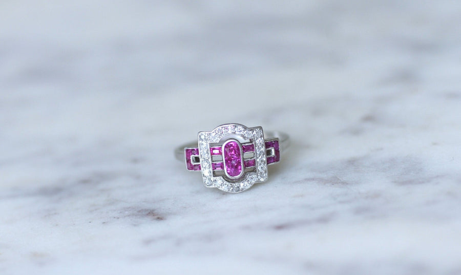 Art Deco diamond and ruby ring - Penelope Gallery