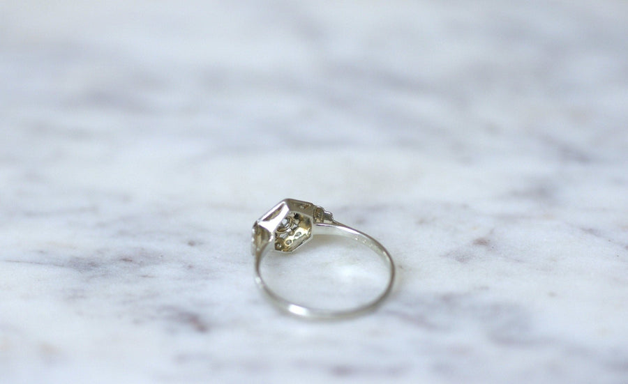 Art Deco geometric diamond ring - Penelope Gallery
