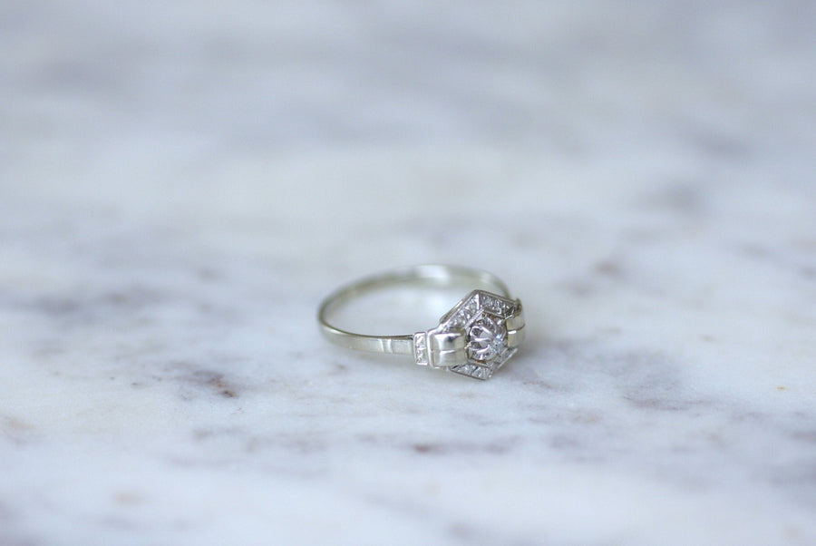 Art Deco geometric diamond ring - Penelope Gallery