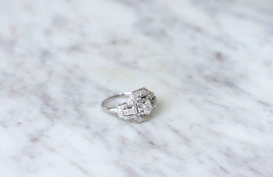 Art Deco Ring, Gold, Platinum and Diamonds - Penelope Gallery