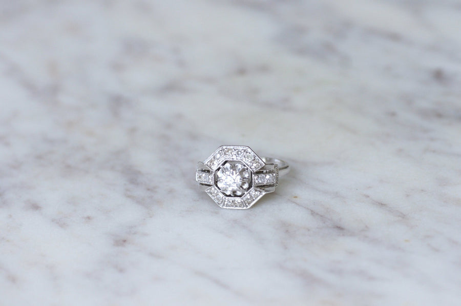 Art Deco Ring, Gold, Platinum and Diamonds - Penelope Gallery