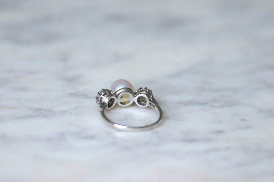 Art Deco pearl and diamond ring - Galerie Pénélope