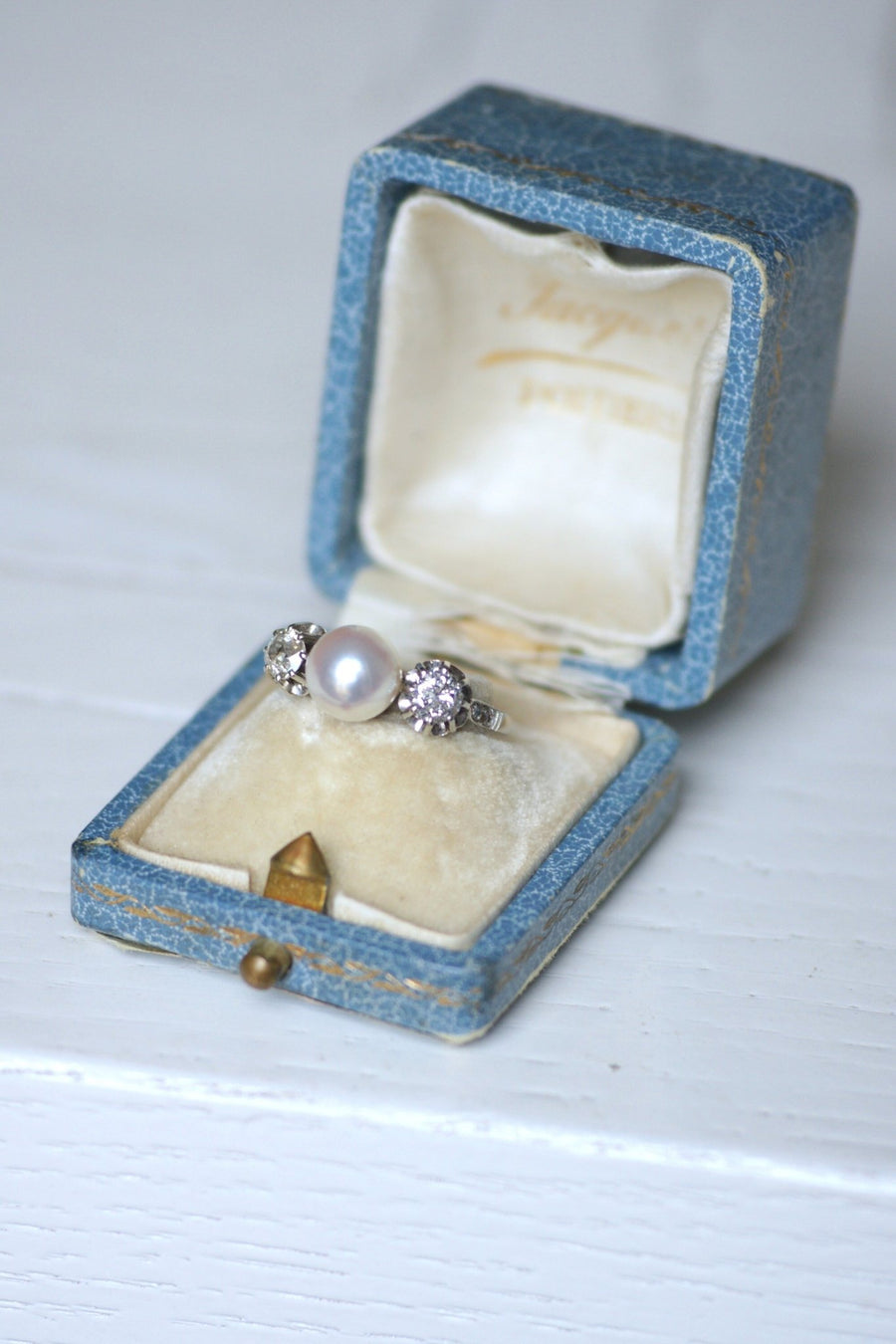 Art Deco pearl and diamond ring - Galerie Pénélope