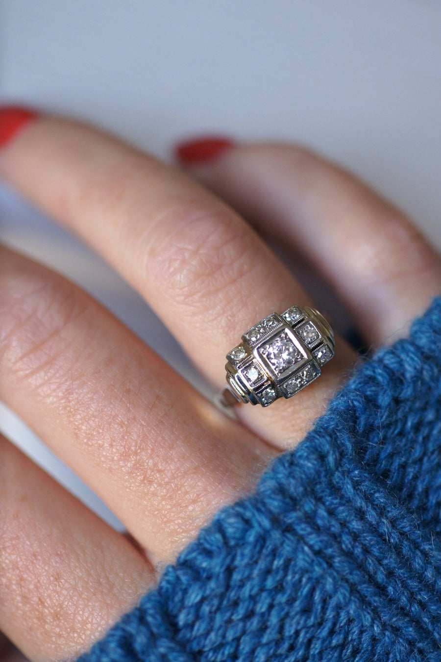 Art Deco Platinum and Diamond Ring - Penelope Gallery