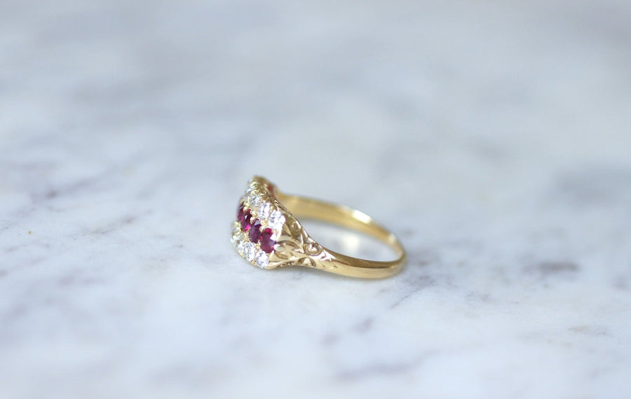 Antique ruby and diamond band ring - Galerie Pénélope