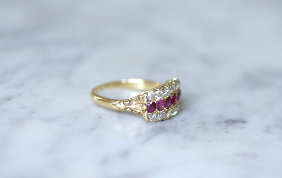 Antique ruby and diamond band ring - Galerie Pénélope