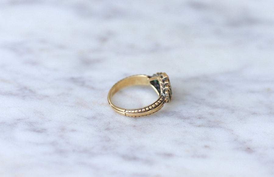 Emerald and diamond band ring - Penelope Gallery