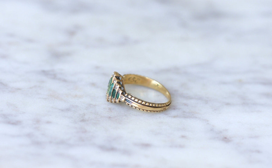 Emerald and diamond band ring - Penelope Gallery
