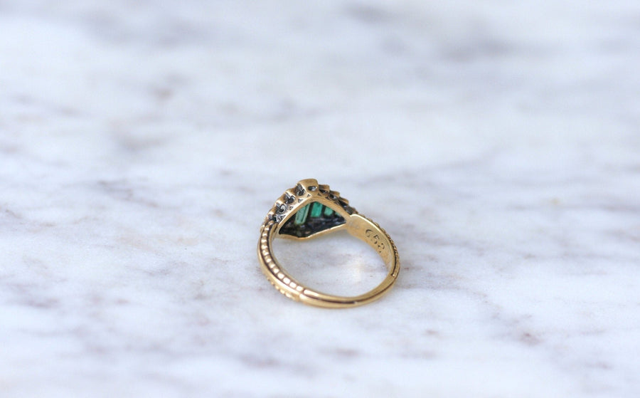 Emerald and diamond band ring - Penelope Gallery