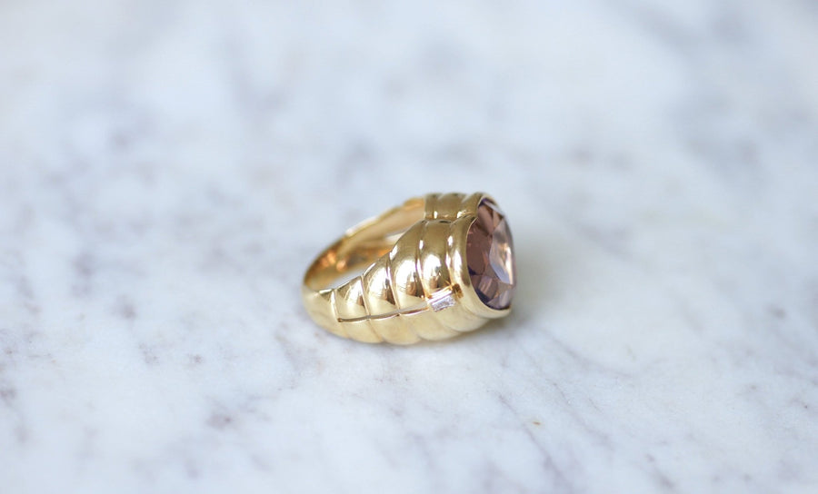 Heart-shaped amethyst and diamond ring - Galerie Pénélope