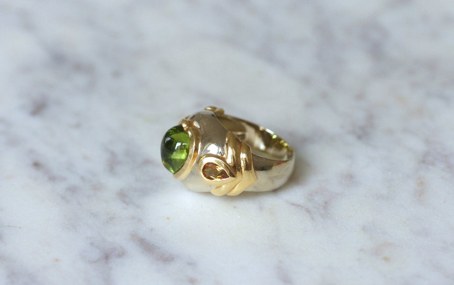Peridot and citrine heart ring - Penelope Gallery