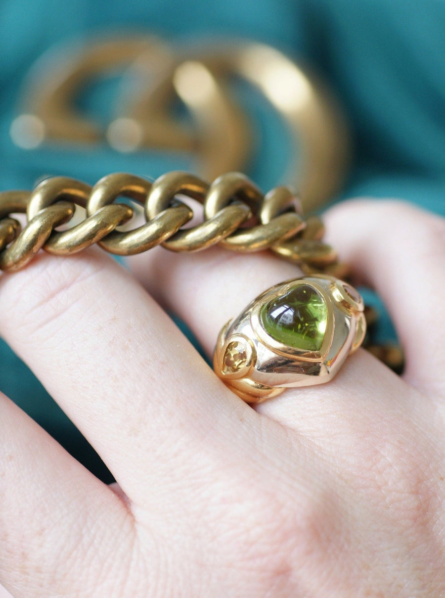 Peridot and citrine heart ring - Penelope Gallery