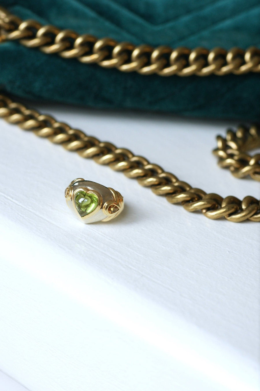 Peridot and citrine heart ring - Penelope Gallery