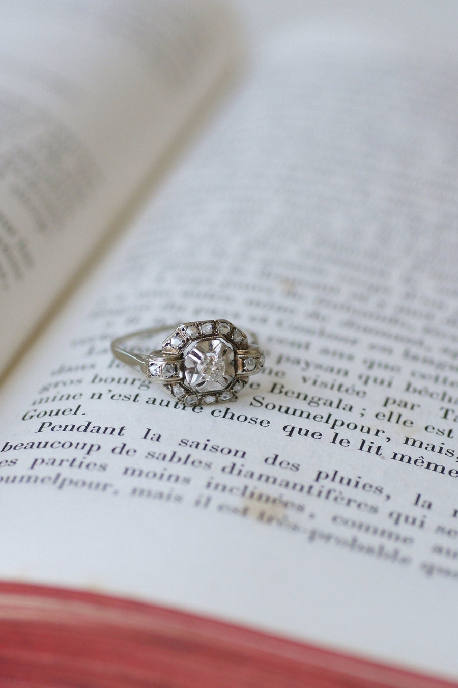 Square Art Deco diamond ring - Galerie Pénélope