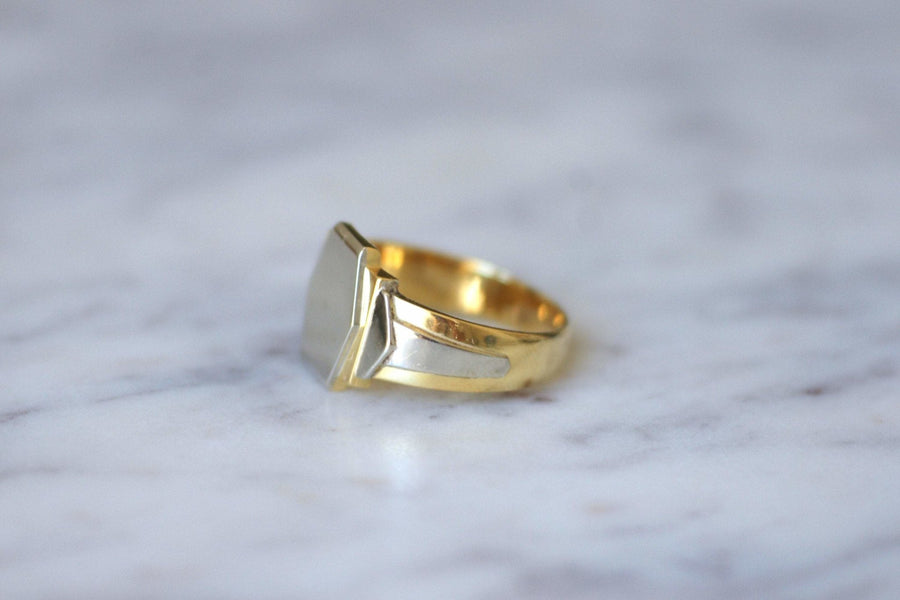 Two gold Art Deco signet ring - Penelope Gallery