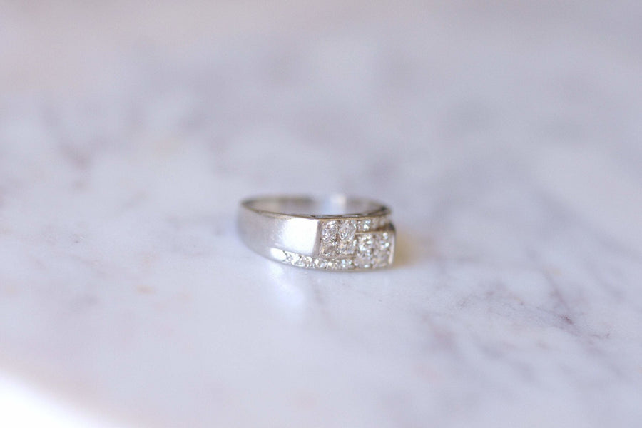 Art Deco knight ring, diamonds and platinum - Galerie Pénélope