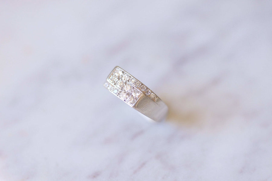 Art Deco knight ring, diamonds and platinum - Galerie Pénélope