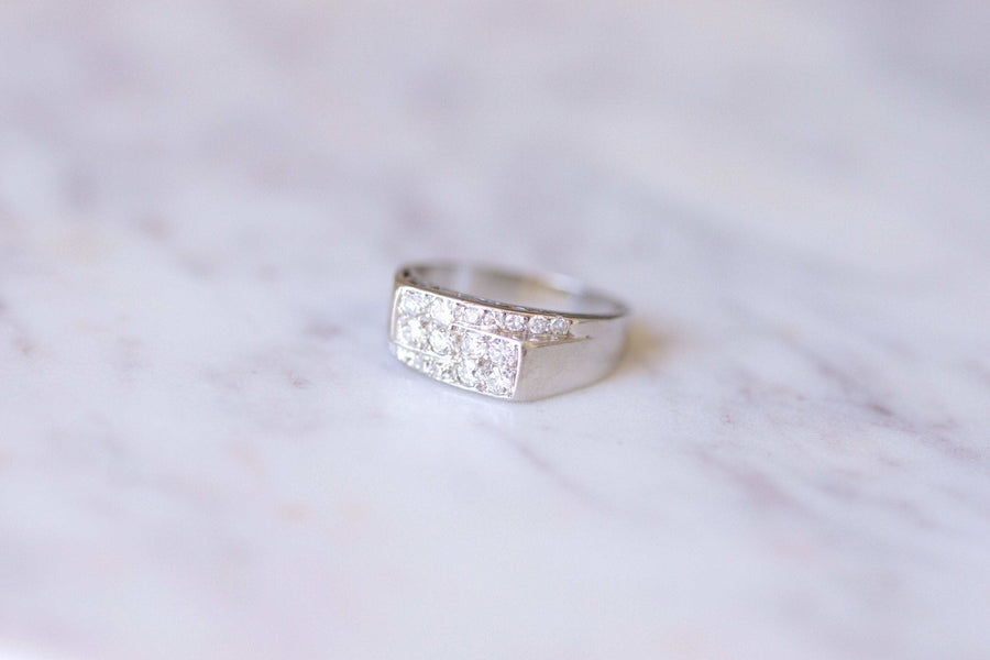 Art Deco knight ring, diamonds and platinum - Galerie Pénélope