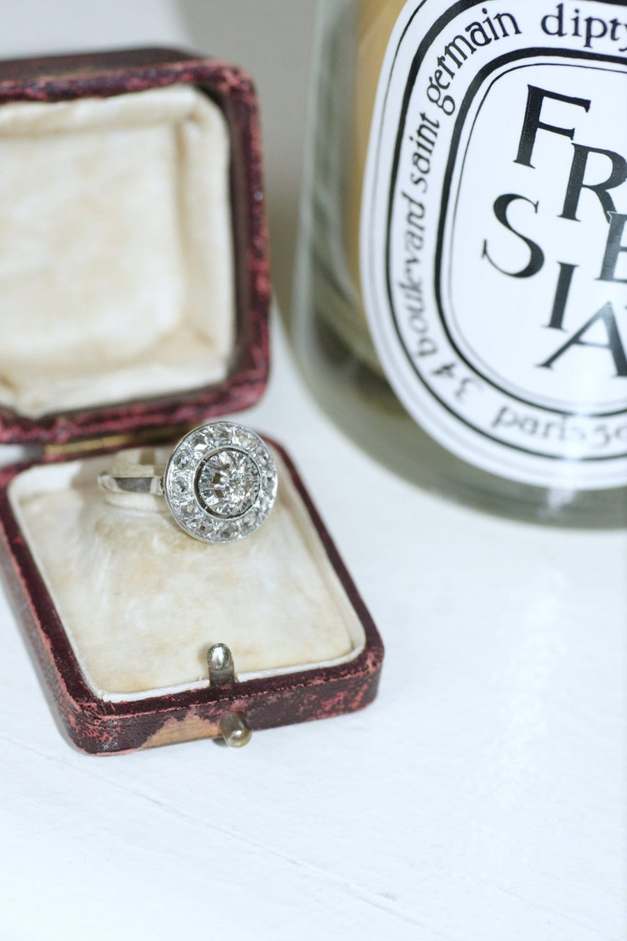 Art Deco round diamond target ring - Galerie Pénélope