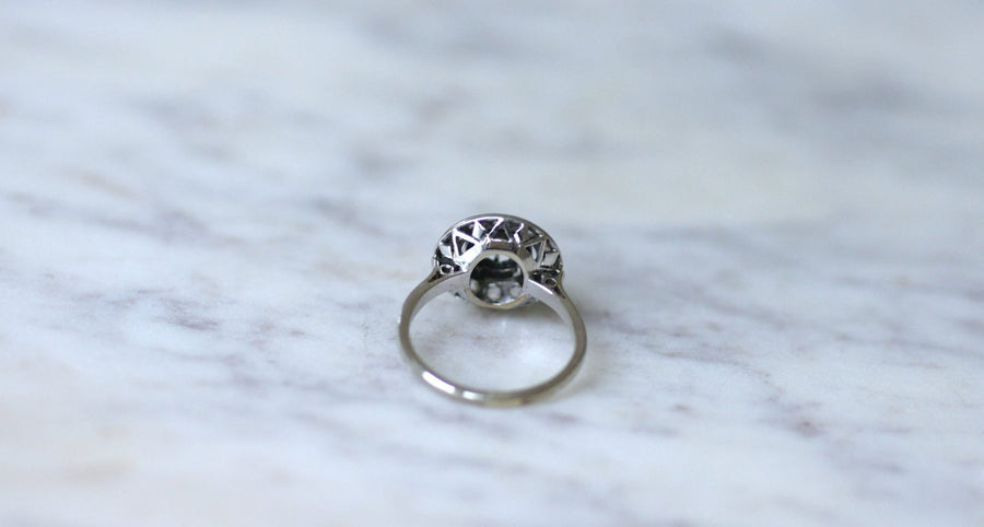 Art Deco round diamond target ring - Galerie Pénélope