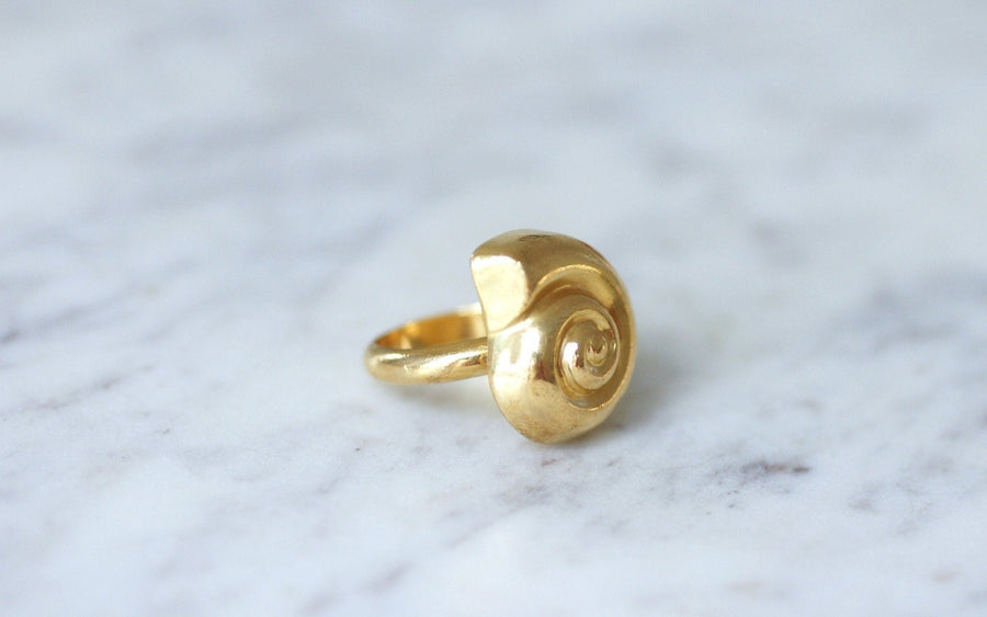 Lalaounis gold shell ring - Galerie Pénélope
